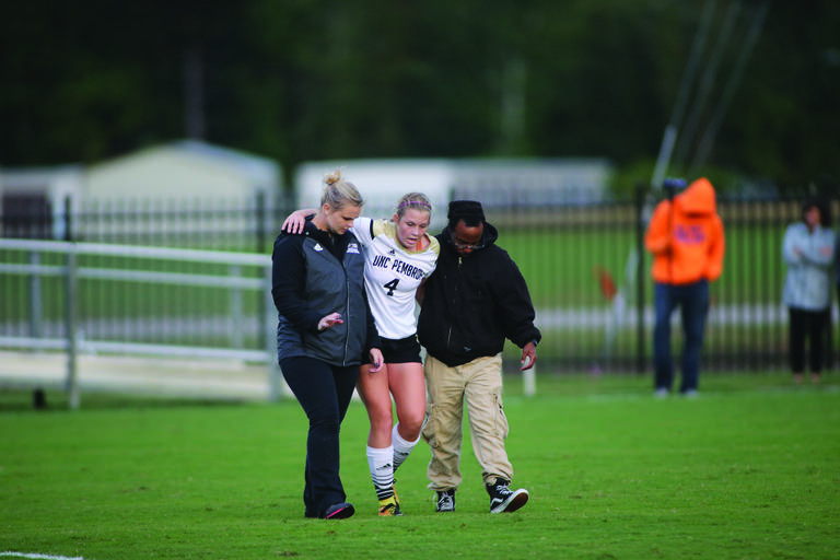 UNC Pembroke Women's Soccer and Athletic Trainers