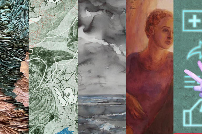 detail crops of faculty artwork